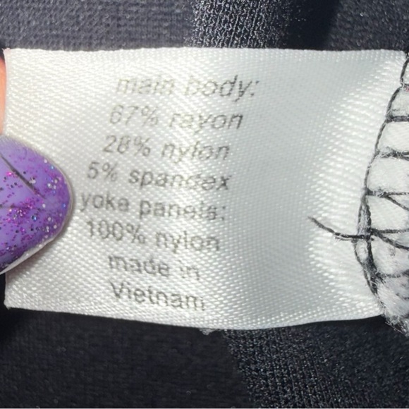 LANE BRYANT Sheer Swiss Dot Yolk Long Sleeve Top - 2X 18/20 Black - Picture 10 of 14